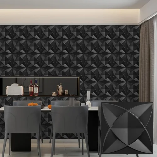 Miniatura 24 de Heikki Paquete de 30 Paneles de Pared 3D para Decoración de Pared Interior, Paneles de Pared con Textura de Flores de PVC para Sala de Estar