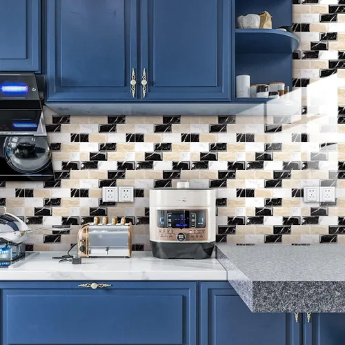 Miniatura 2 de Adhesivos para azulejos de mosaico, azulejos de pared de mosaico, despegar y pegar, ladrillo para salpicaduras de cocina, azulejos de pared 50 hojas