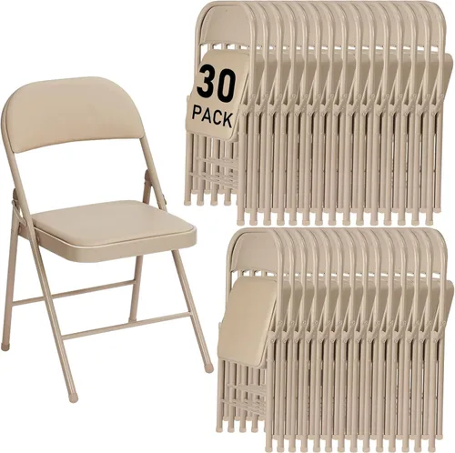 Miniatura 11 de Paquete de 4 sillas plegables negras con cojín acolchado y respaldo para exteriores, sillas plegables comerciales apilables portátiles con marco