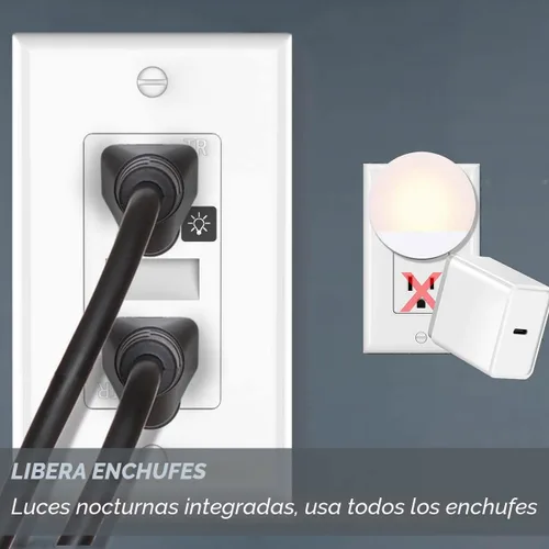 Miniatura 3 de SOZULAMP Enchufe de pared con luz nocturna, enchufe de pared estándar decorativo eléctrico, 15A, 2 polos, 3 cables, resistente a manipulaciones