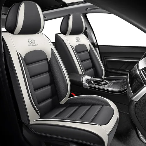 Miniatura 10 de Fundas de asiento para Chevrolet Chevy Aveo 2004-2011, funda de asiento de automóvil de piel sintética, compatible con bolsa de aire, protector