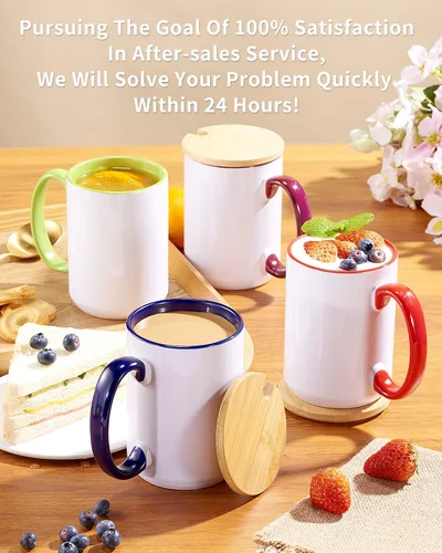 Miniatura 6 de RAINBOWTIE Tazas de sublimación en blanco, tazas de café de sublimación de 11 onzas, taza de cerámica con revestimiento blanco, juegos de tazas
