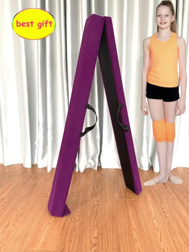 Miniatura 7 de MARFULA Viga de Gimnasia Plegable de 6 PIES / 8 PIES / 9 PIES Viga de Equilibrio de Espuma para Suelo - Extra Firme - Cubierta de Gamuza - Parte