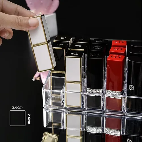 Miniatura 6 de Organizador de brillo de labios acrílico transparente, 12 ranuras, soporte de exhibición cosmética para esmalte de uñas, aceite esencial
