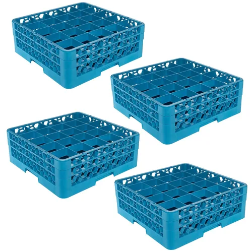Miniatura 2 de Carlisle FoodService Products OptiClean - Estante de plástico dividido con 25 compartimentos y extensor, color azul (paquete de 3)