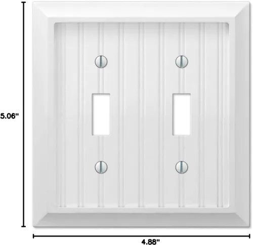 Miniatura 4 de Amerelle 279TTW - Placa de pared estilo cabaña, 2 palancas, madera compuesta, blanco, paquete de 1