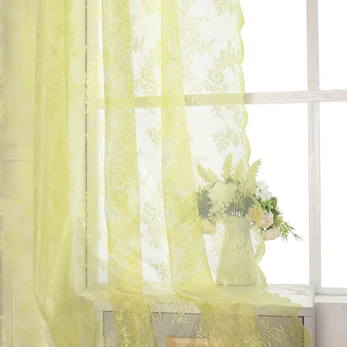 Miniatura 18 de Cortinas traslúcidas de encaje negro de 108 pulgadas para dormitorio, cortinas clásicas con bordado de rosa negra, cortinas traslúcidas de punto