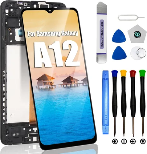 para Samsung Galaxy A12 Reemplazo de pantalla, con marco, pantalla LCD de 6.6 pulgadas digitalizador para Samsung A125U, S127DL, A125A, A125W
