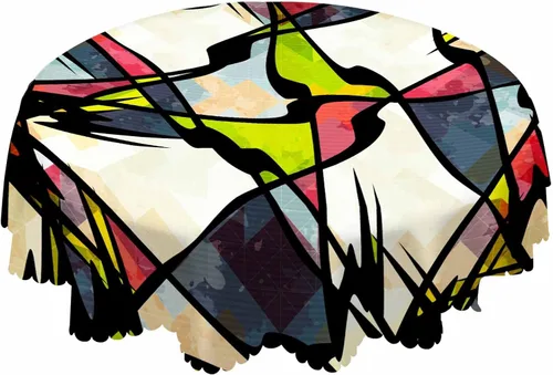 AOYEGO Mantel redondo con diseño abstracto de graffiti de 60 pulgadas para comedor, fiesta, banquete