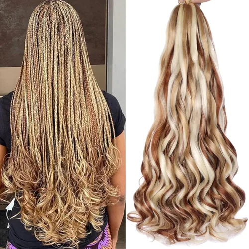 Miniatura 39 de Unionbeauty - Cabello rizado francés trenzado de 10 pulgadas, trenzas rizadas estilo Bob francés, cabello de ganchillo, 8 paquetes de trenzas
