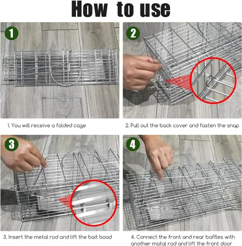 Miniatura 6 de Trampa para ratas humana plegable para interiores y exteriores, trampa para ratones, trampa para ardillas, roedores pequeños, ratones, ratones