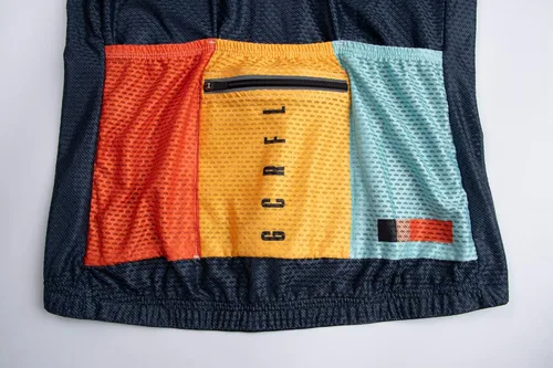 Miniatura 4 de GCRFL Conjunto de camisetas de ciclismo para mujer, altamente transpirables, pantalones cortos con bolsillos y acolchado 4D