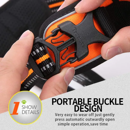 Miniatura 4 de JUXZH Truelove Arnés para perro sin tirones con mango de fácil control y 2 accesorios para correa, chaleco reflectante ajustable para mascotas