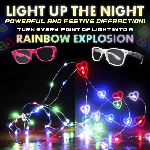 Miniatura 5 de Ultimate Diffraction Glasses - Efecto de corazón arcoíris 3D, gran accesorio para edm, concierto y rave