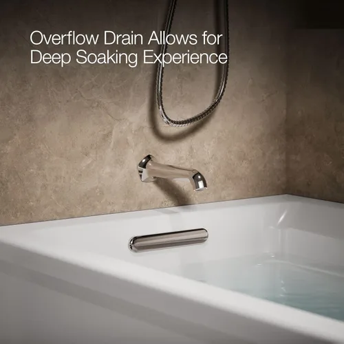 Miniatura 5 de KOHLER K-1125-LA-0 Archer - Bañera acrílica para alcoba (72 x 36 pulgadas), con delantal integral y drenaje a la izquierda, color blanco