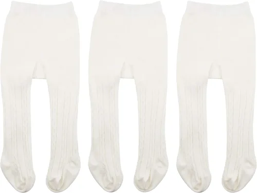 American Trends Medias de punto trenzado para bebés y niñas pequeñas, medias cálidas de invierno, leggings para bebés, ropa y pantalones