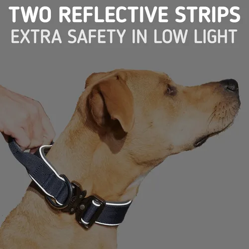Miniatura 4 de Leash Boss Collar táctico para perro – Collar de perro con asa resistente ajustable militar K9 collar con hebilla de liberación rápida y asa