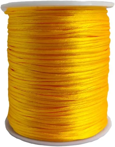 Miniatura 22 de 2.0 mm x 110 yardas de cordón de satén de nailon para abalorios, hilo trenzado para nudos chinos, rattail, macramé, pulseras, collares, fabricación