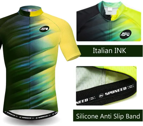 Miniatura 52 de sponeed - Jerséis de ciclismo para hombre, tops, camisas de ciclismo, manga corta, atuendo de ciclismo, chaqueta de ciclismo de cierre completo