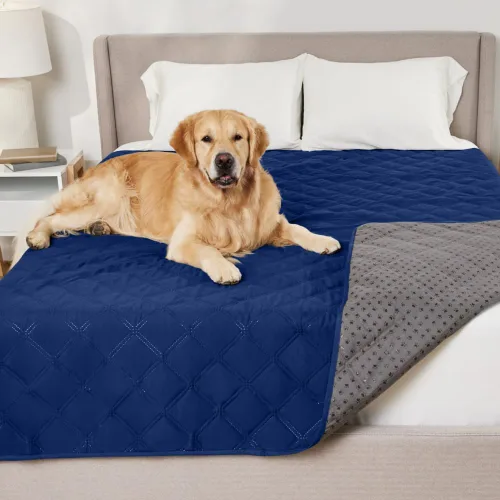 Miniatura 17 de GORILLA GRIP Funda de cama impermeable para perros, 82 x 68 pulgadas, parte trasera antideslizante con agarre, a prueba de fugas, lavable, funda