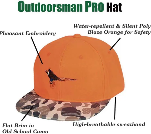 Miniatura 4 de EDTREK Gorra Snapback de rendimiento para exteriores con ala plana - Bordado único de animales Naranja - Faisán