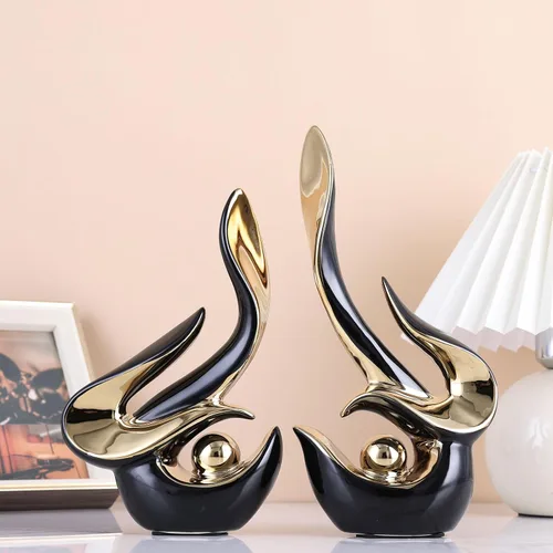 Miniatura 3 de XMGZQ Arte Abstracto Moderno de Mediados de Siglo Decoración del Hogar Decorativo, Estatuas de Porcelana para Sala de Estar Centros de Mesa de Mesa