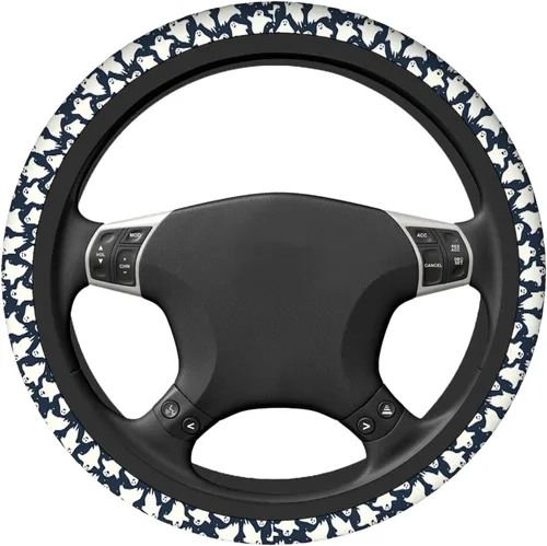 Miniatura 2 de Swono Fundas de volante de neopreno antideslizantes con diseño de fantasmas lindos y divertidos fantasmas bailarines de Halloween, agarre cómodo