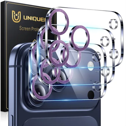 Miniatura 30 de UniqueMe para Paquete de 3 Protectores de Lente de Cámara para iPhone 15 Pro/iPhone 15 Pro Max, [Protección contra Caídas] [Compatible con Fundas]