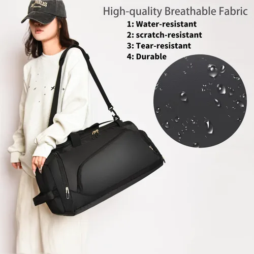 Miniatura 5 de Bolsa de gimnasio impermeable con compartimento para zapatos y humedad para hombresmujeres, bolsas deportivas para entrenamiento, fitness, viajes