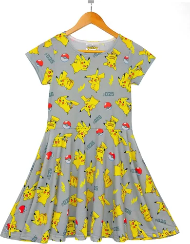 Miniatura 6 de Pokemon Pikachu Girl's Short Sleeved Skater Dress, Multicoloured