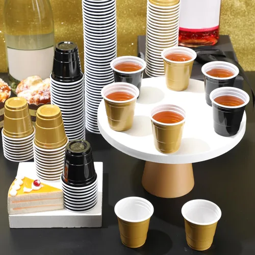 Miniatura 5 de Dandat Paquete de 200 vasos de plástico de 2 onzas, vasos de plástico desechables para barbacoa, fiesta de Navidad, degustaciones, muestras