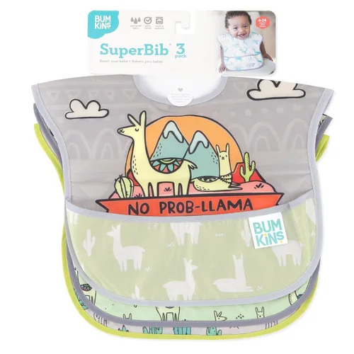 Miniatura 9 de Bumkins Baberos para niña o niño, SuperBib para bebés y niños pequeños de 6 a 24 meses, esenciales imprescindibles para comer, alimentar, A6 No