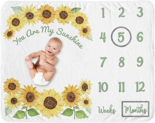 Miniatura 7 de Sweet Jojo Designs Manta de jardín floral bohemio para niña de flores – recién nacido mensual primer año foto crecimiento infantil regalo regalo