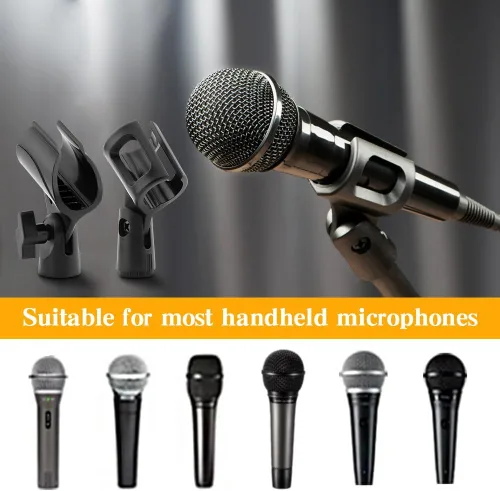 Miniatura 8 de Soporte universal de clip de micrófono de 3 piezas, soporte de micrófono ajustable para soporte con 2 adaptadores de tornillo macho de 5/8 pulgadas