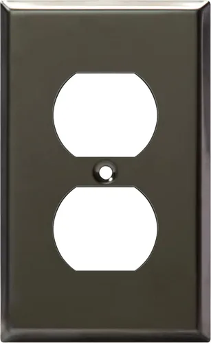 Miniatura 11 de ENERLITES Placa de pared de metal dúplex para receptáculos, cubierta de salida de acero inoxidable, resistente a la corrosión, tamaño de 1 banda