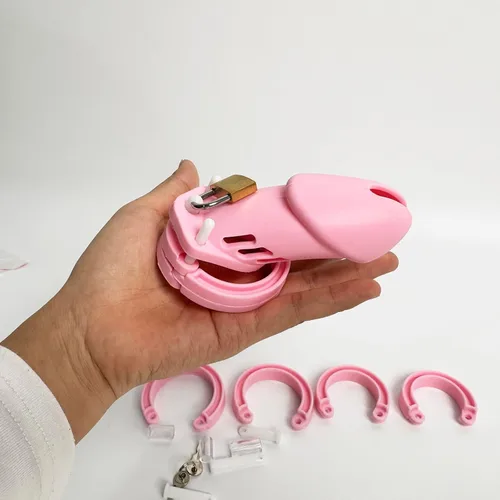 Jaula de silicona para pene masculino, dispositivo de castidad para ejercicio de pene masculino (azul, A122)