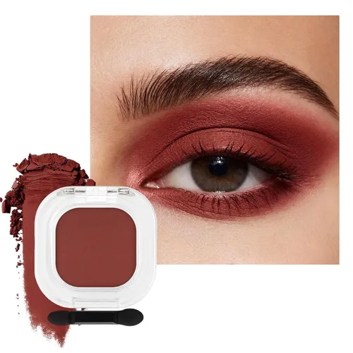 Miniatura 33 de Erinde Sombra de Ojos Negra, Sombra de Ojos Mate en Polvo Compacto, Maquillaje de Párpado de Tono Mate para Mujeres, Alta Pigmentación, Larga 01#