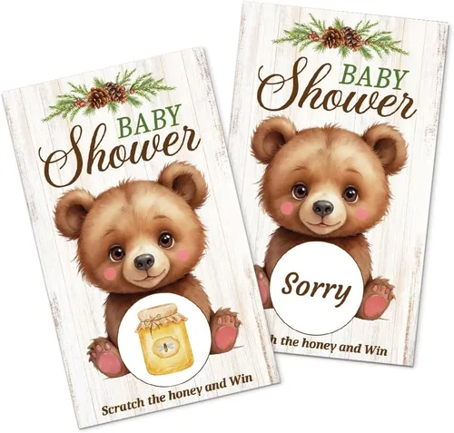 Miniatura 13 de Juego divertido de 50 piezas de Welcome To The Pack, tarjeta de rascar de lobo de nieve para baby shower, suministros de fiesta de cumpleaños