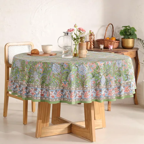 Miniatura 52 de Funda de mesa impresa a mano con diseño exquisito, tela de algodón premium, perfecta para comedor y decoración, mantel de mesa