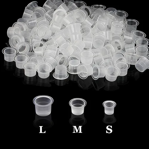 Miniatura 9 de Urknall - Tapas de tinta de tatuaje con base, 300 vasos de tinta de plástico, tapas de tinta desechables para suministros de tatuaje de tinta