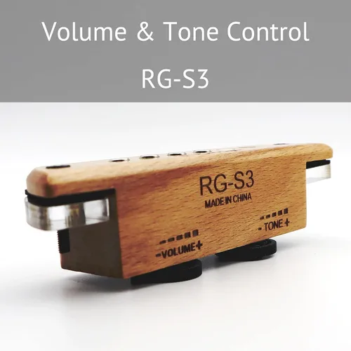 Miniatura 2 de RG-S3 Pastilla de guitarra acústica pasiva Woody Soundhole con control de tono de volumen para guitarras acústicas de cuerda de acero - Pastilla