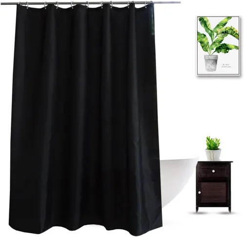 Miniatura 11 de Cortina de ducha de 36 x 72 pulgadas, repelente al agua, juego de cortinas de ducha de tela blanca pequeña para spa hotel, lavable a máquina