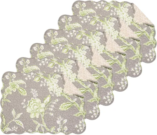 Miniatura 12 de C&F Home Sophia - Juego de 6 manteles individuales acolchados de 100 % algodón, 13 x 19 pulgadas, versátil, para verano, otoño, cosecha, enrejado