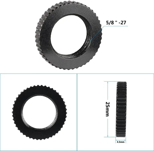 Miniatura 2 de CAMVATE 5/8"-27 Tuercas de bloqueo dobles para tornillo de micrófono (2 piezas) - 1252