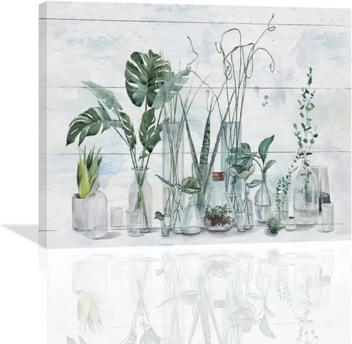 Miniatura 28 de Decoración de flores para baño, arte de pared con impresión de campo, baño, pintura floral, lienzo, cuadros modernos, decoración para el hogar, sala