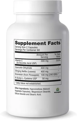 Miniatura 2 de Cooper Complete Complejo de quercetina, 120 cápsulas, con ortigas, bromelina y vitamina C, apoyo inmunológico†