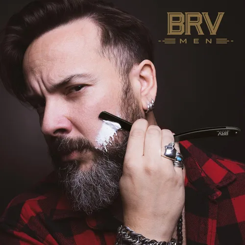 Miniatura 5 de BRV MEN Navaja de barbero profesional de filo recto con 100 hojas de afeitar de un solo filo Navajas rectas para hombres Accesorios de barbería
