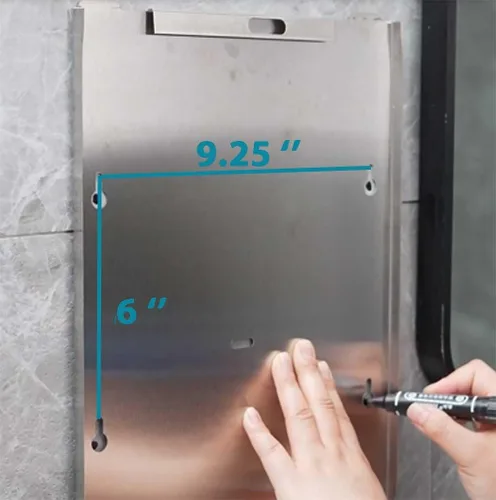 Miniatura 6 de Dispensador de toallas de mano triple para baño, dispensador de toallas de papel plegable en C, montaje en pared con instalación adhesiva sin