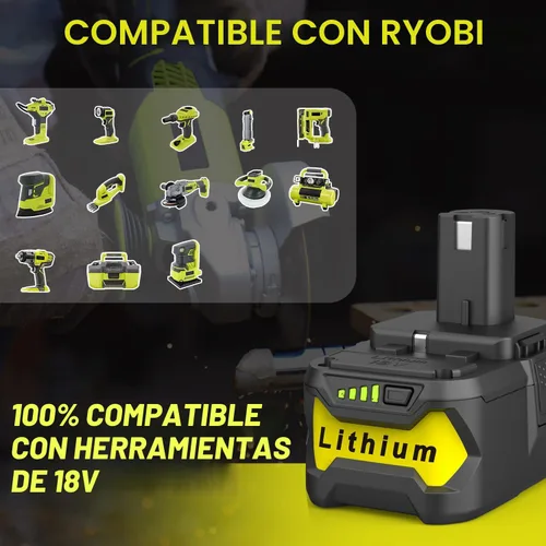 Miniatura 8 de Powilling Paquete de 2 baterías P108 mejoradas de 8.0Ah para batería Ryobi de 18 V, baterías de 18 voltios para herramientas inalámbricas Ryobi One
