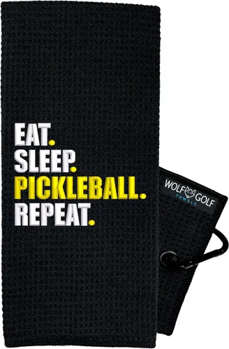 Miniatura 6 de Wolf Golf Towels Toalla de pickleball - Tengo un problema de dinking - Regalo - Divertido bordado - Regalo de jubilación de equipo, problema